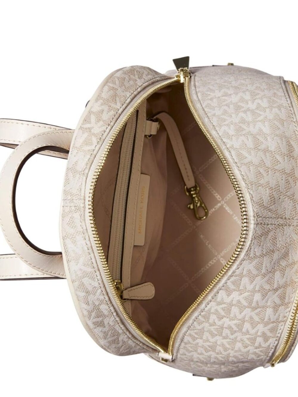 Michael Kors Rhea Backpack in Natural/Light Cream - Picture 3 of 5